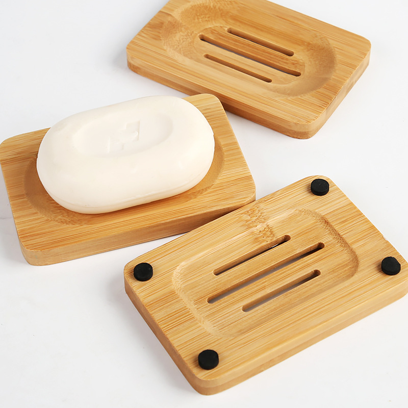 Bamboo Cutlery Set - 1 szt. Bambusowa Drewniana Mydelniczka, Stojak