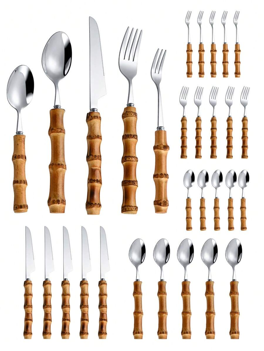 30-częściowy zestaw sztućców z – Bamboo Cutlery Set recenzja i cena